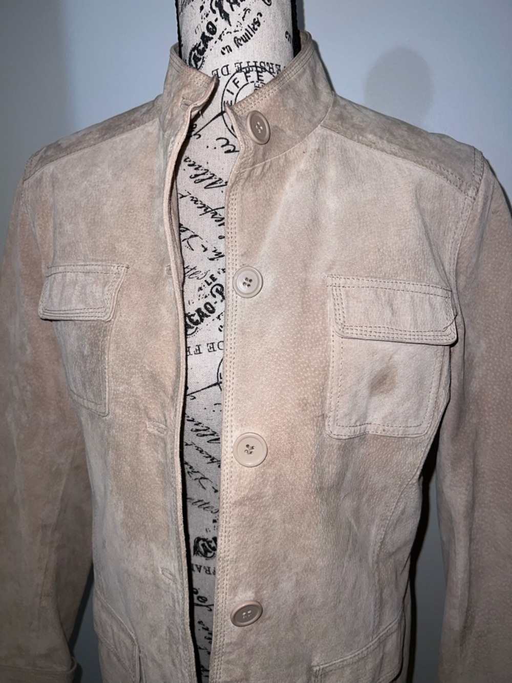 UNIFORM by John Paul Richard Suede Leather Utility Jacket Tan Small - Picture 3 of 13